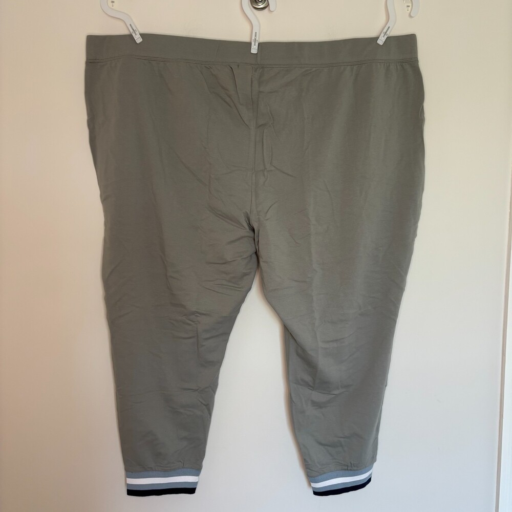 Sport Savvy NEW French Terry Jogger with Stripe Cuff Hem Womens 4X Petite Gray - Picture 2 of 10